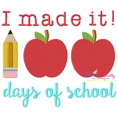 I Made It 100 Days of School Embroidery Design Pattern-1