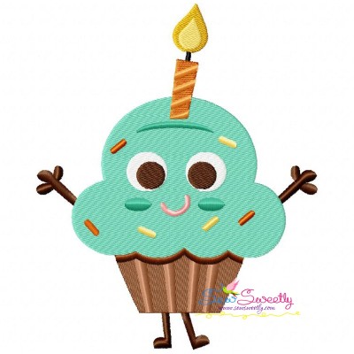 Birthday Cupcake Embroidery Design Pattern-1