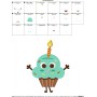 Birthday Cupcake Embroidery Design Pattern-2
