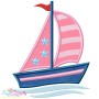 Pink Navy Sailboat Applique Design Pattern-4