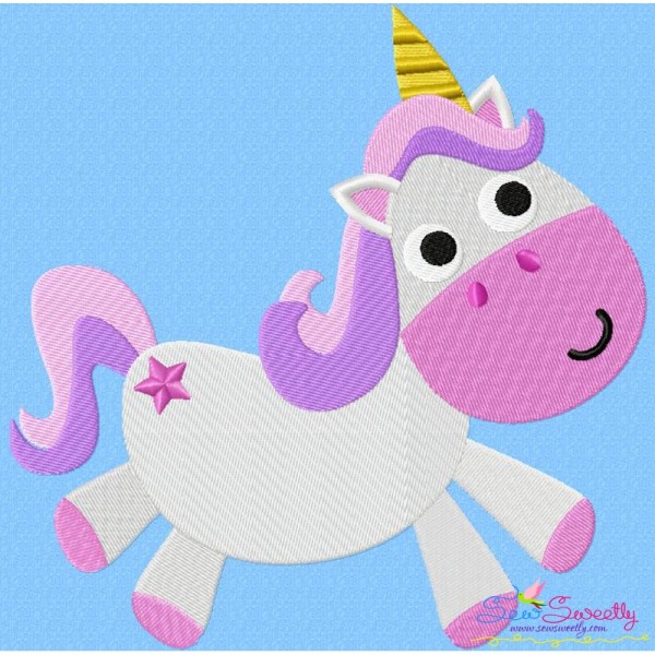 Pink Unicorn Embroidery Design Pattern-1
