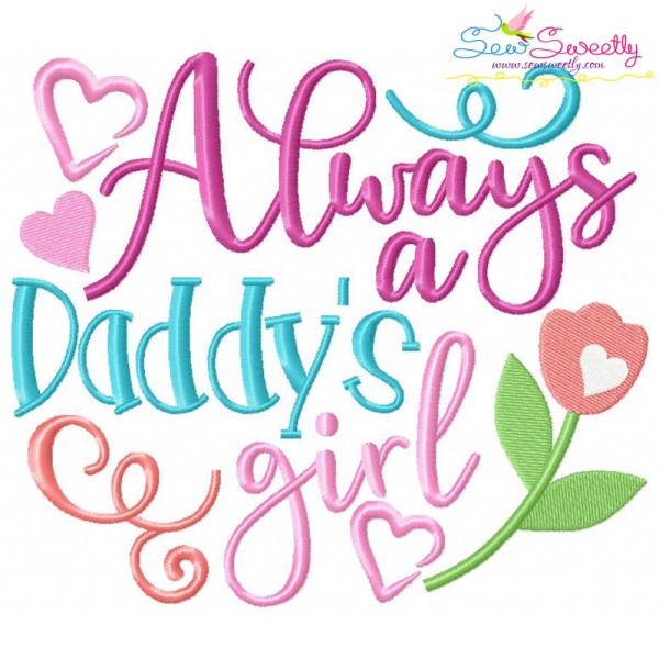 Daddy's Girl Embroidery Design Pattern-1