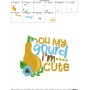 Oh My Gourd I'm Cute Lettering Embroidery Design Pattern-2