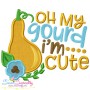 Oh My Gourd I'm Cute Lettering Applique Design Pattern-3