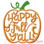 Happy Fall Y'all Lettering Embroidery Design Pattern-2