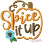 Spice It Up Pumpkin Lettering Embroidery Design Pattern-3