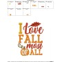 I Love Fall Most of All Lettering Embroidery Design Pattern-4