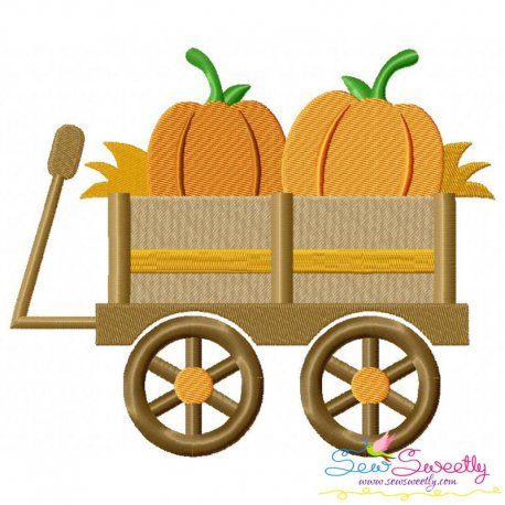 Pumpkin Wagon Embroidery Design Pattern