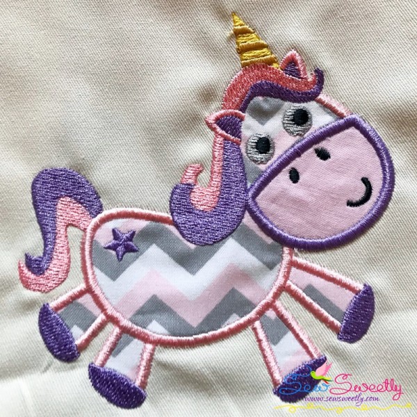 Pink Unicorn Applique Design Pattern-1