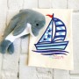 Pink Navy Sailboat Applique Design Pattern-2