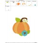 Pumpkin With Flower Embroidery Design Pattern-2