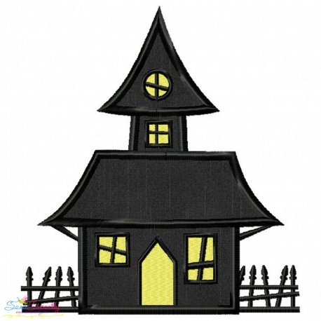 Haunted House Applique Design Pattern-1