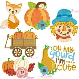 Fall And Thanksgiving Applique Design Bundle-1