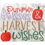 Pumpkin Kisses And Harvest Wishes-2 Lettering Embroidery Design Pattern-1