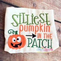 Silliest Pumpkin In The Patch Lettering Embroidery Design Pattern
