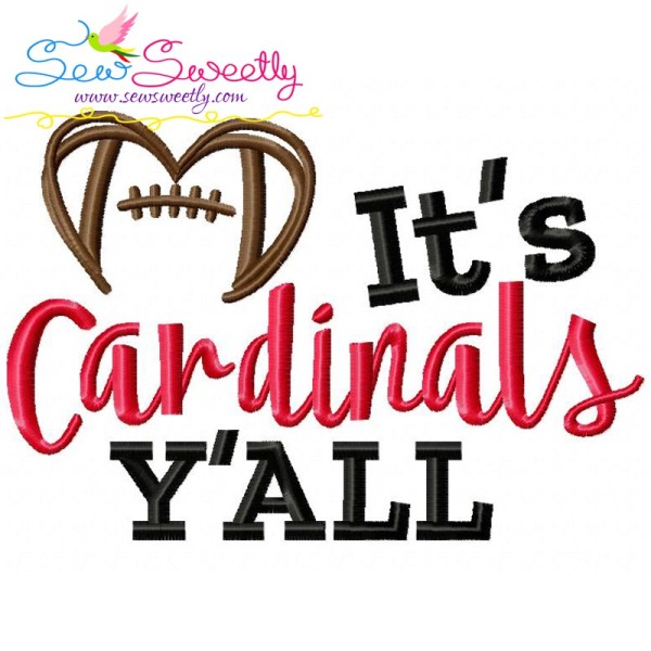It's Cardinals Y'all Football Embroidery Design Pattern-1