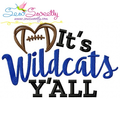 It's Wildcats Y'all Football Embroidery Design Pattern-1