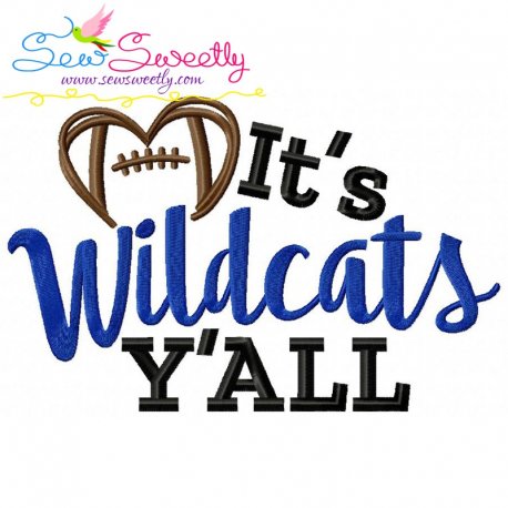 It's Wildcats Y'all Football Embroidery Design Pattern