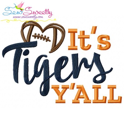 It's Tigers Y'all Football Embroidery Design Pattern-1