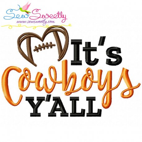 It's Cowboys Y'all Football Embroidery Design Pattern