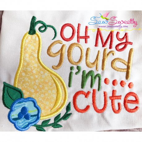 Oh My Gourd I'm Cute Lettering Applique Design Pattern-1