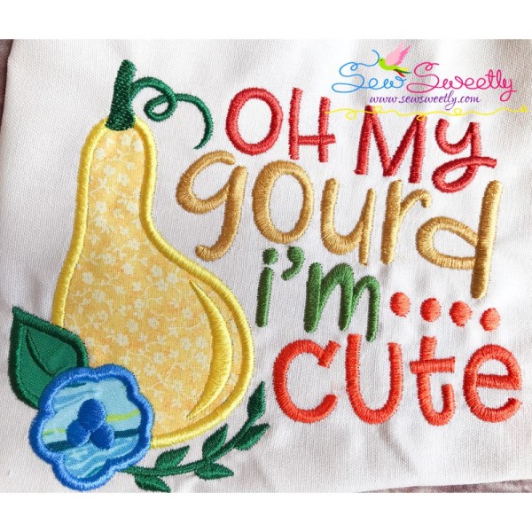 Oh My Gourd I'm Cute Lettering Applique Design Pattern-1