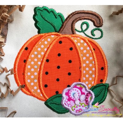 Pumpkin With Flower Applique Design Pattern-1