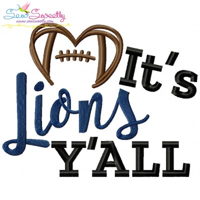 It's Lions Y'all Football Embroidery Design Pattern-1
