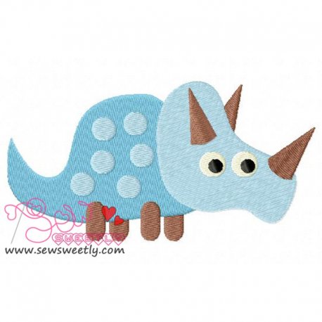Cute Dino-1 Embroidery Design- 1