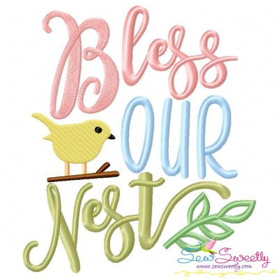 Bless Our Nest Embroidery Design Pattern-1