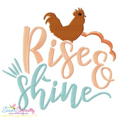 Rise And Shine Embroidery Design Pattern-1