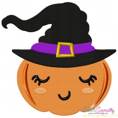 Halloween Witch Pumpkin Embroidery Design Pattern-1
