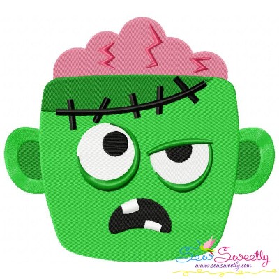 Zombie Face Embroidery Design Pattern-1