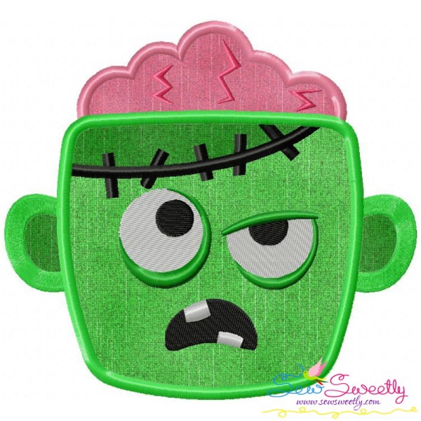 Zombie Face Applique Design Pattern-1