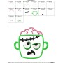 Zombie Face Applique Design Pattern-2