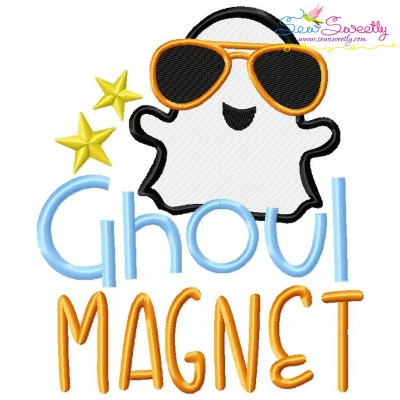 Ghoul Magnet Lettering Embroidery Design Pattern-1