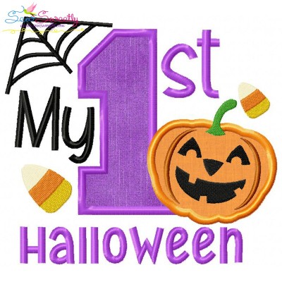 My 1st Halloween Lettering Applique Design Pattern-1