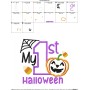 My 1st Halloween Lettering Applique Design Pattern-2