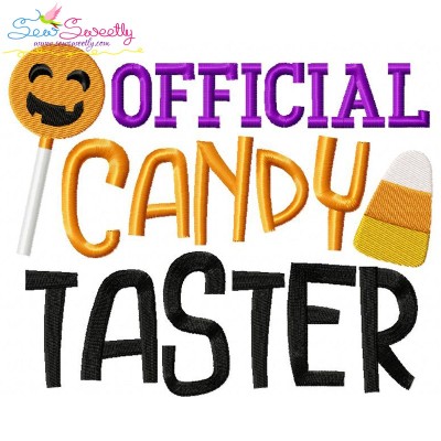 Official Candy Taster Lettering Embroidery Design Pattern-1