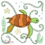 Sea Life Block- Sea Turtle Embroidery Design Pattern-1