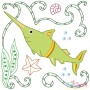 Sea Life Block- Swordfish Embroidery Design Pattern-1
