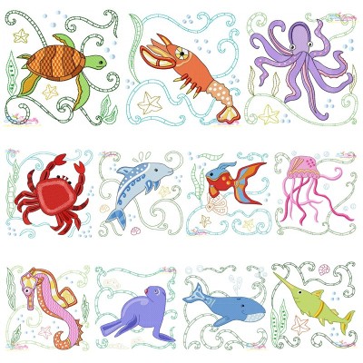 Sea Life Blocks Embroidery Design Pattern Bundle-1