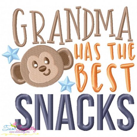 Grandma Has The Best Snacks Embroidery Design Pattern