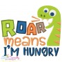 Roar Means I'm Hungry Embroidery Design Pattern-1