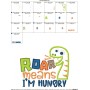 Roar Means I'm Hungry Applique Design Pattern-3