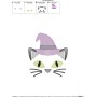 Halloween Cat Face Sketch Embroidery Design Pattern-2