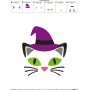 Halloween Cat Face Filled Embroidery Design Pattern-2