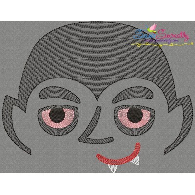 Halloween Face- Vampire-Sketch Embroidery Design Pattern-1