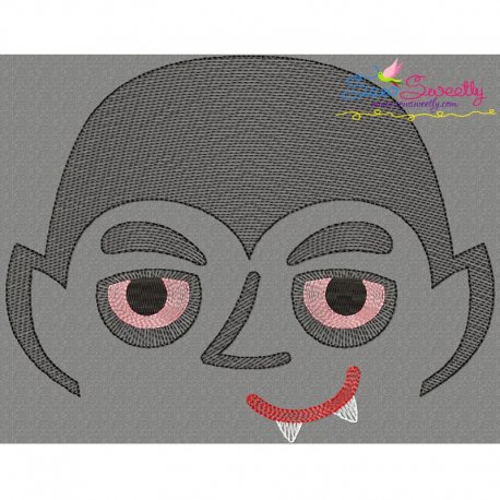 Halloween Face- Vampire-Sketch Embroidery Design Pattern-1