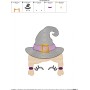 Halloween Face- Witch-Sketch Embroidery Design Pattern-2